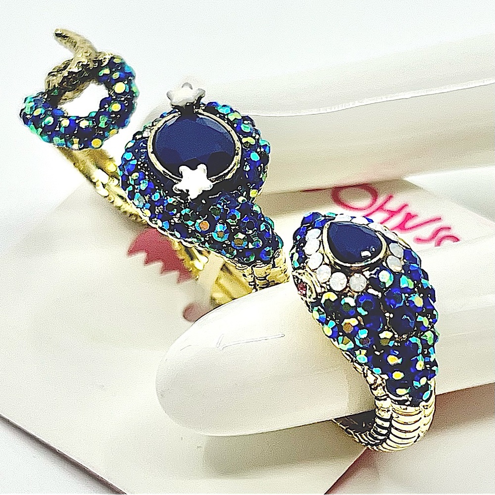 Betsey Johnson ‘Betsey Blues’ Blue Triple Snake Ring w/Tag  RARE/HTF